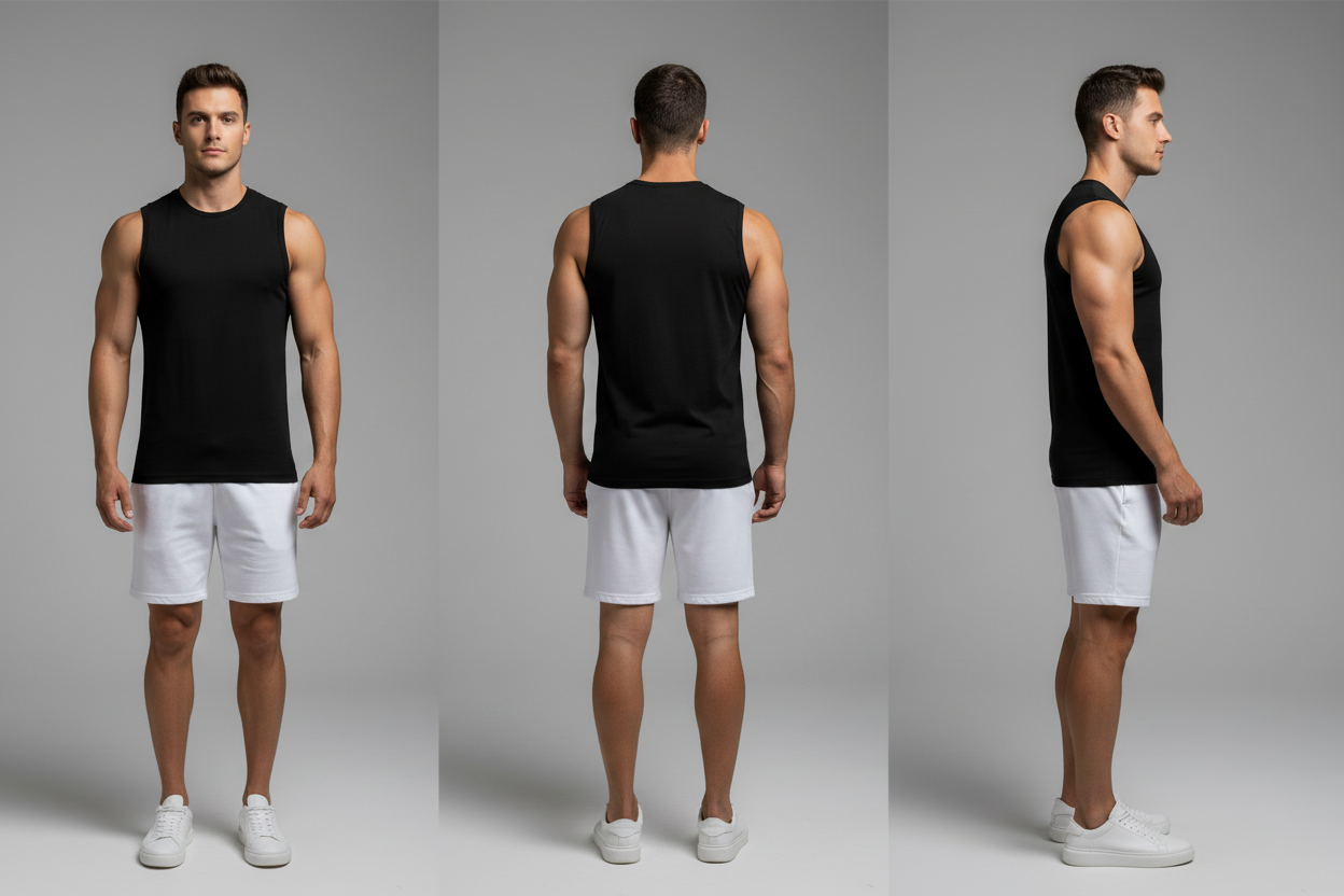 Men’s Poly Stretchable Dri-Fit Sleeveless T-shirts