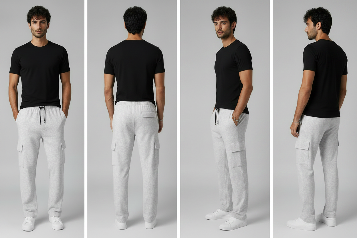 Men’s 4-Pocket Straight Fit Terry Cargo Trousers